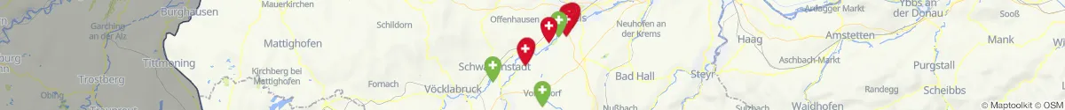 Kartenansicht für Apotheken-Notdienste in der Nähe von Edt bei Lambach (Wels  (Land), Oberösterreich)